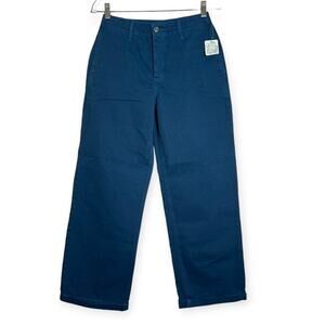 NWT Free People Relaxed Boyfriend Chino Pants SIZE 26 Navy Button Fly Trousers